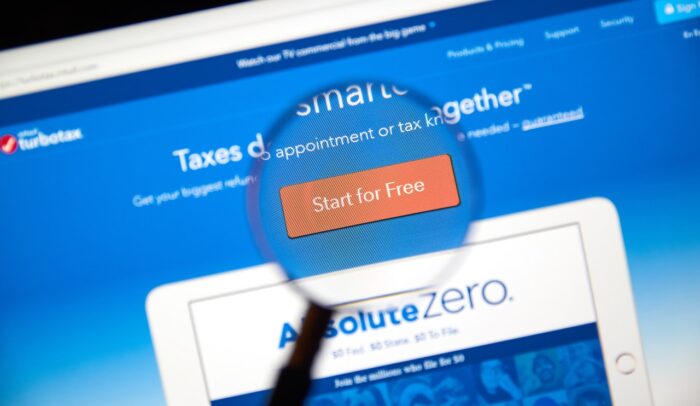Turbotax page under magnifying glass.