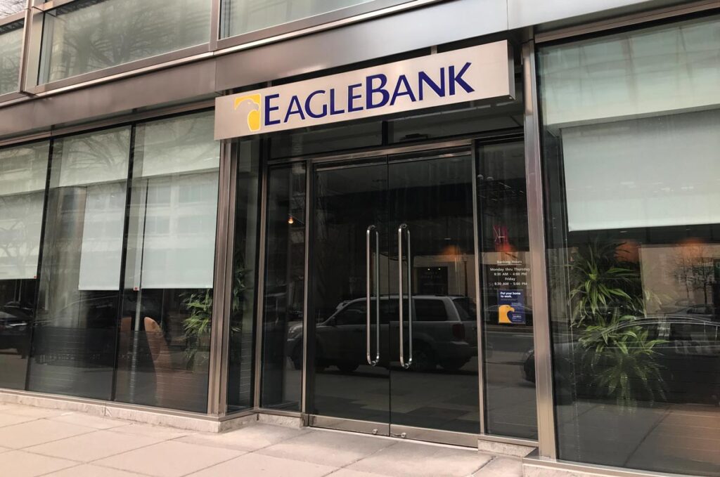 Exterior of an Eagle Bank location.