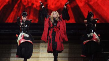 Madonna during a performance, representing the Madonna class action.