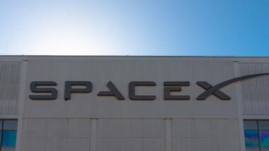 Close up of SpaceX signage, representing the SpaceX lawsuit.