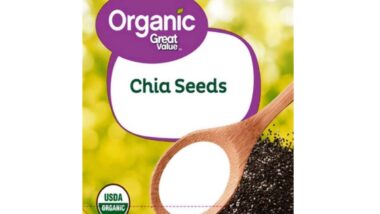 Product packaging of recalled chia seeds sold by Walmart, representing the Walmart Great Value chia seed recall.