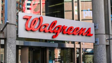 Close up of Walgreens signage, representing the Walgreens settlement.