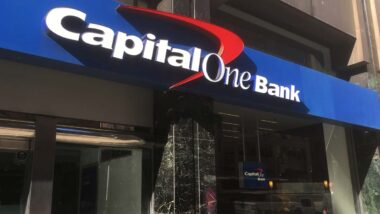 Exterior of a Capital One Bank location, representing the Capital One settlement.