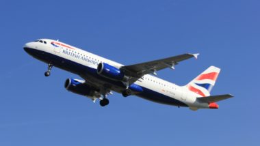 British Airways plane in flight - sita