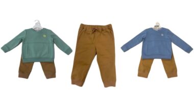 Product photos of recalled pant sets sold at Marshalls, representing the TJX children's pants recall.