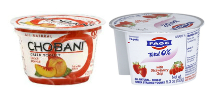 Chobani Fage Greek yogurt