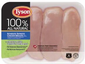 Tyson Chicken Raised Without Antibiotics Package