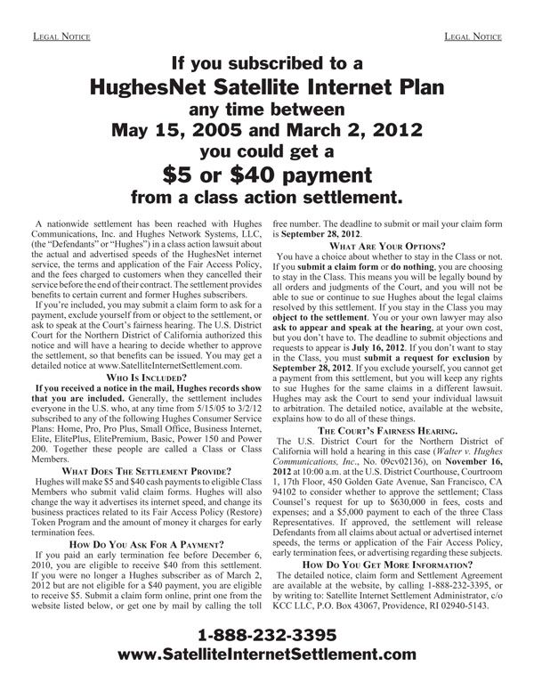 HughesNet Settlement Notice