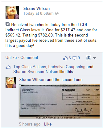 LCD class action settlement check