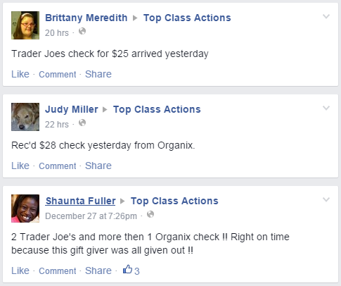 Trader Joes Organix class action settlement
