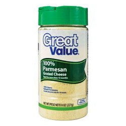 Walmart brand of parmesan cheese container