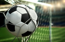 soccer ball into net