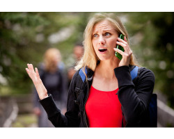 woman angry on cell phone