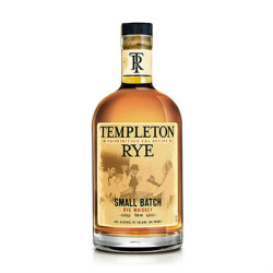 bottle of Templeton Rye Whiskey