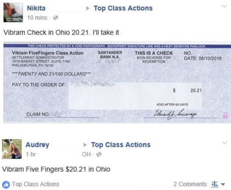 Vibram FiveFingers Running Shoes Settlement Checks Mailed Top Class