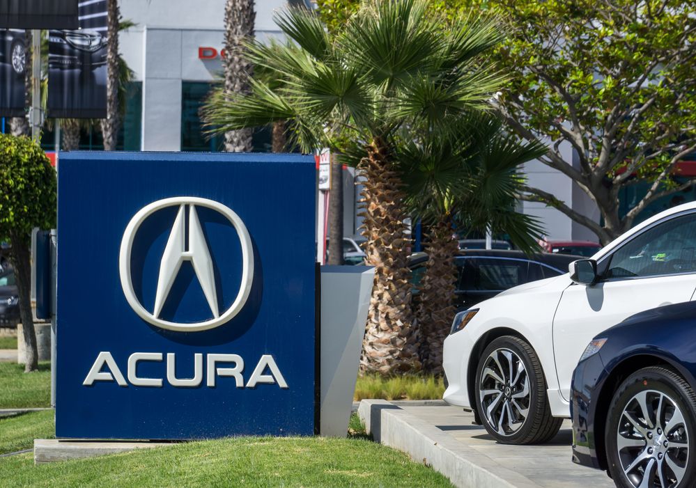 Acura Automobile Dealership Sign and Logo
