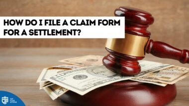 "How Do I File a Claim Form for a Settlement" title page of youtube video.
