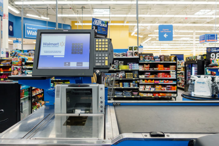 Walmart front-end checkout register