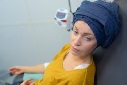 Woman having chemotherapy treatment