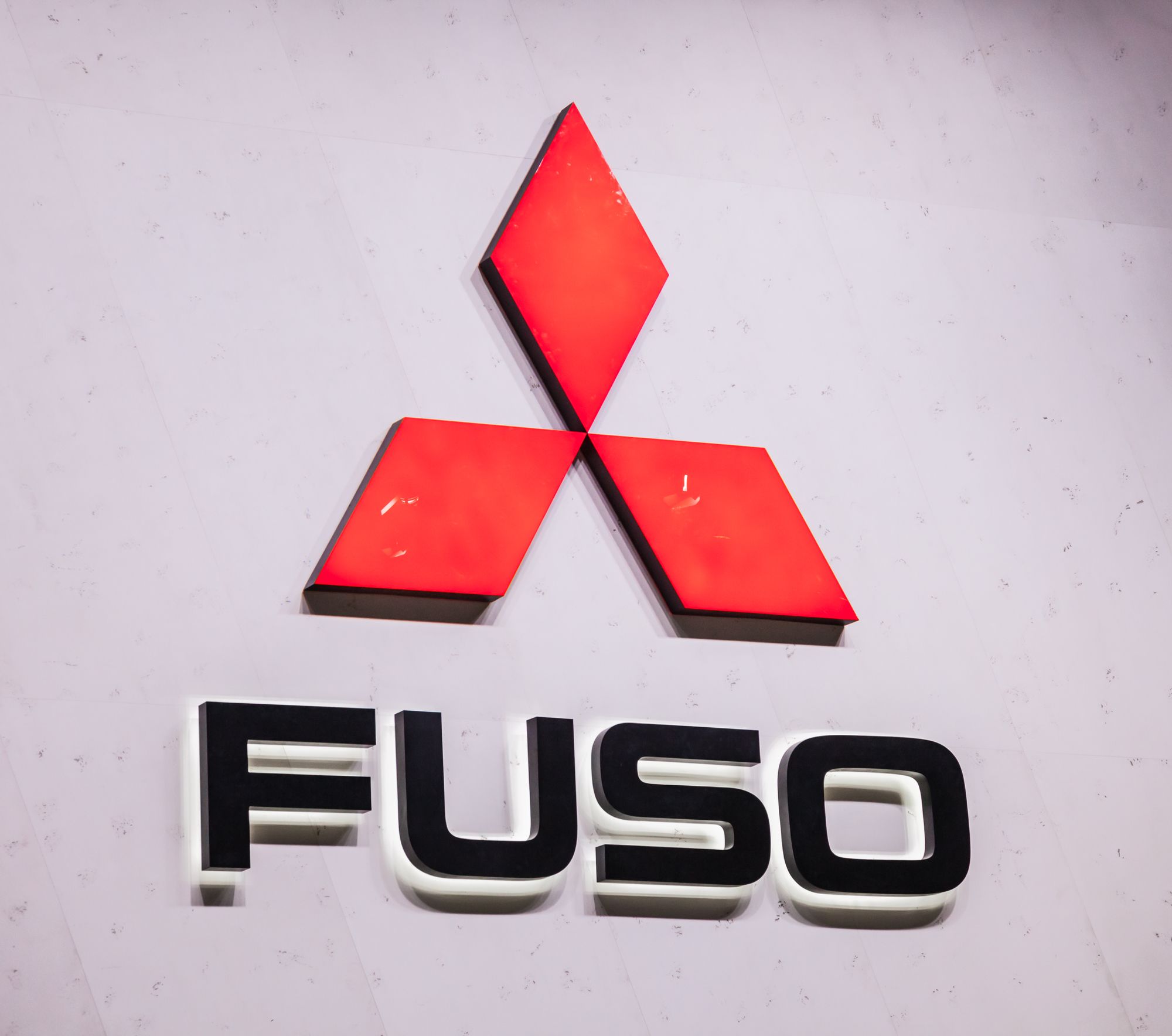 Mitsubishi Fuso Logo at the 65th IAA Commercial Vehicles 2014 in Hannover, Germany