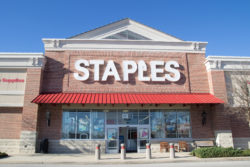 JACKSONVILLE, FLORIDA - MARCH 8, 2014: A Staples retail store in Jacksonville. Staples is an American office supply company, founded in 1986, with over 2,000 store in 26 countries.