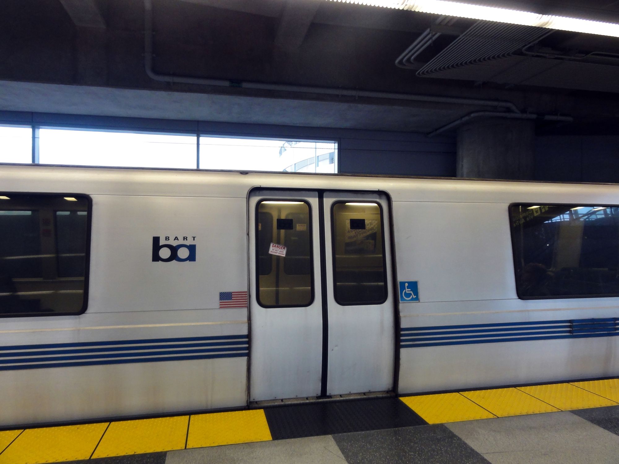 SAN FRANCISCO, CA - FEBRUARY 16: BART Train Parked at SFO Station February 16, 2010 San Francisco, CA.