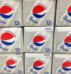 RIVER FALLS,WISCONSIN-APRIL 1,2016: Several boxes of Diet Pepsi soft drink. Pepsi is manufactured by PepsiCo.