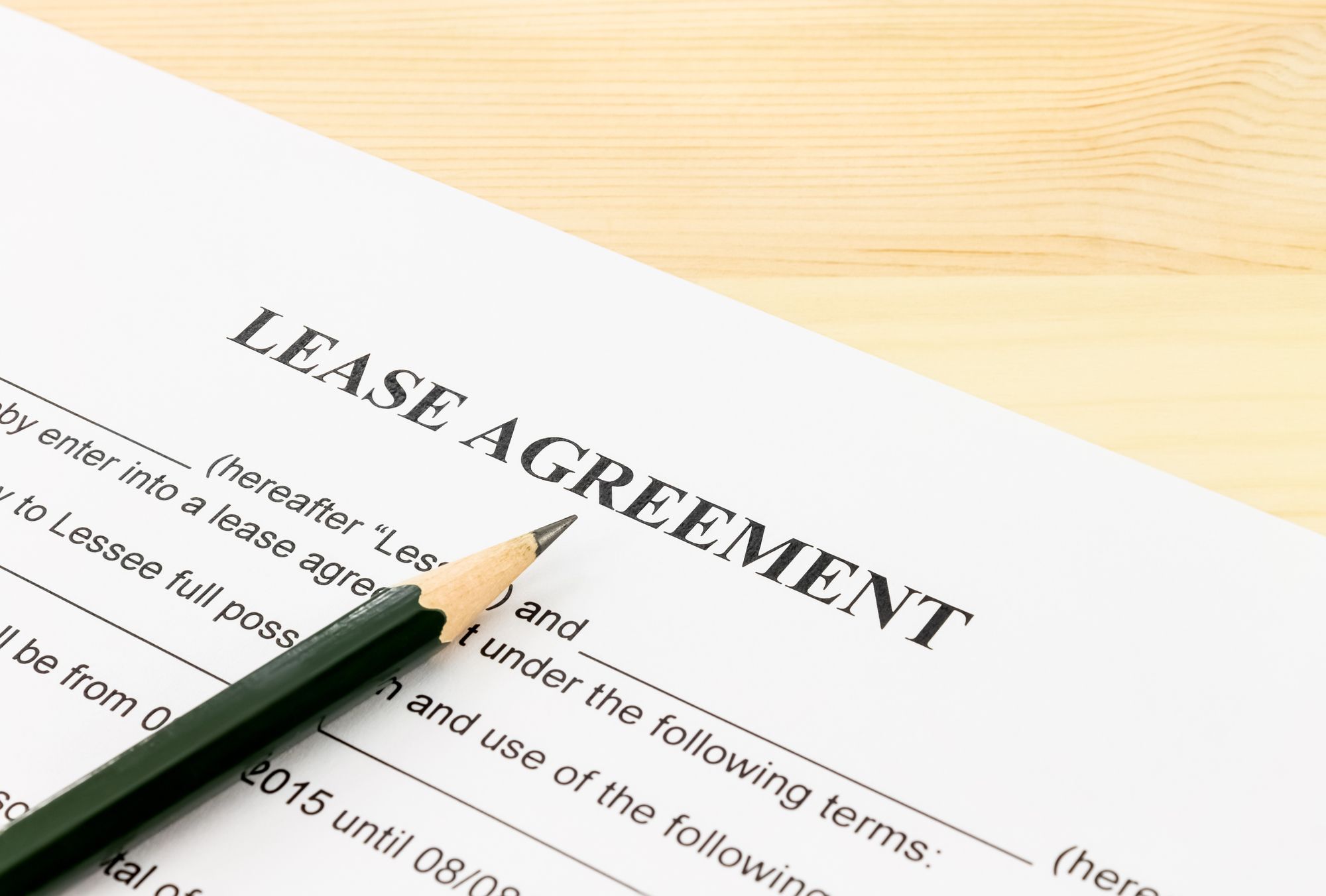 Lease Agreement Contract Document and Pencil Bottom Left Corner - Oasis at Waipahu