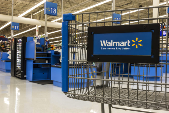 Walmart retail store with shopping cart