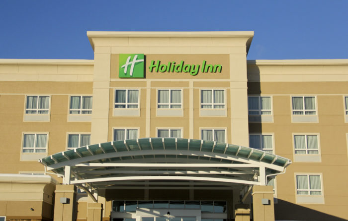 SPENCER , WISCONSIN- FEBRUARY 3, 2014 : Holiday Inn Hotel Front. Holiday Inn is a leading Hotel chain across the United States