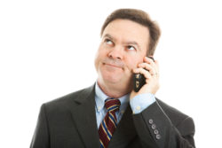 TCPA robocalls telemarketing man rolling eyes on phone