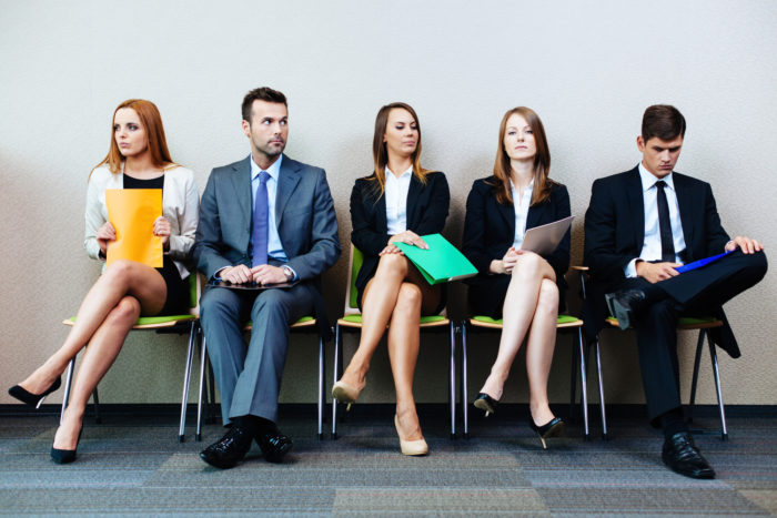 job applicants waiting for interview