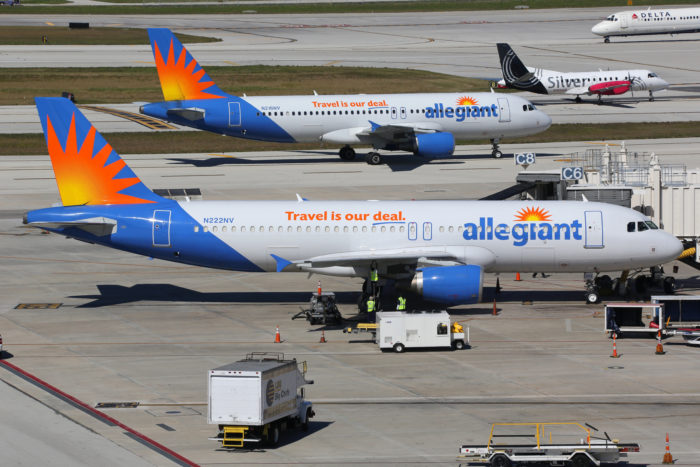 Allegiant Air airplanes at an airport