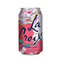 a can of lacroix sparkling water flavored with passionfruit