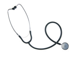 stethoscope on white background