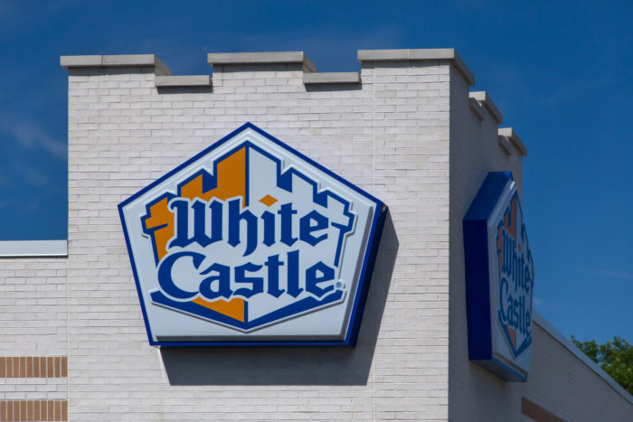 white castle fast food restaurant sign