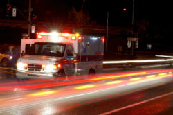 Ambulance driving at night