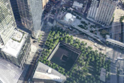 An Aerial view of the 9/11 Memorial