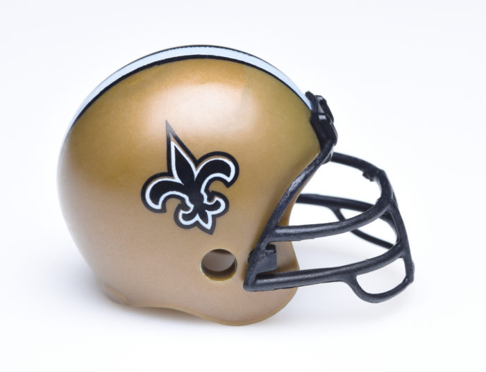 NFL football team New Orleans Saints emblem on a football helmet