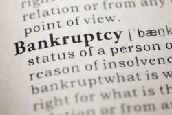 A dictionary entry for bankruptcy