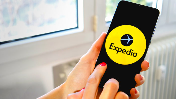 expedia app on smartphone