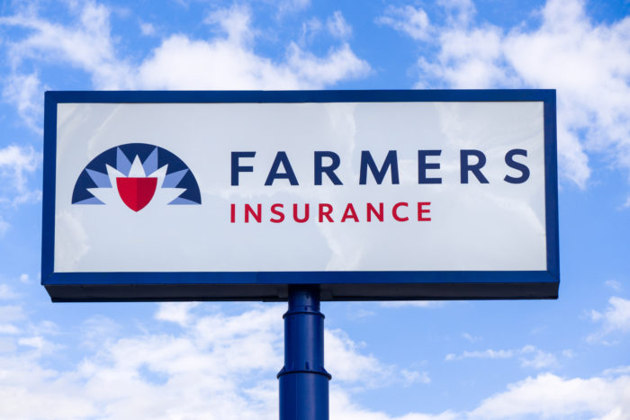 a sign for Farmers Insurance