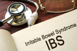 A medical record shows a diagnosis of irritable bowel syndrome.