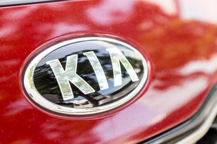 Kia logo on vehicle