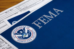 FEMA forms on a table