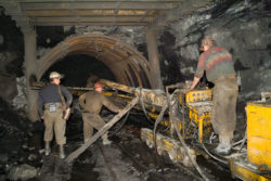 Miners working in a coal mine