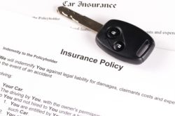 Insurance policy with car key