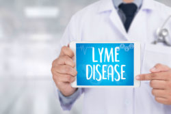 Lyme disease sign with doctor