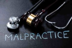 Malpractice gavel and stethoscope