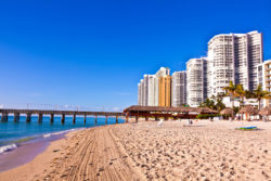 Condo towers at a beach in Miami